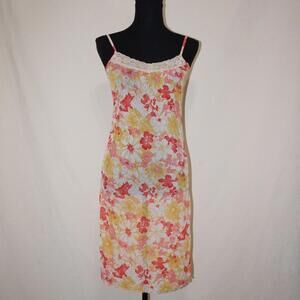 lightweight floral mesh slip dress